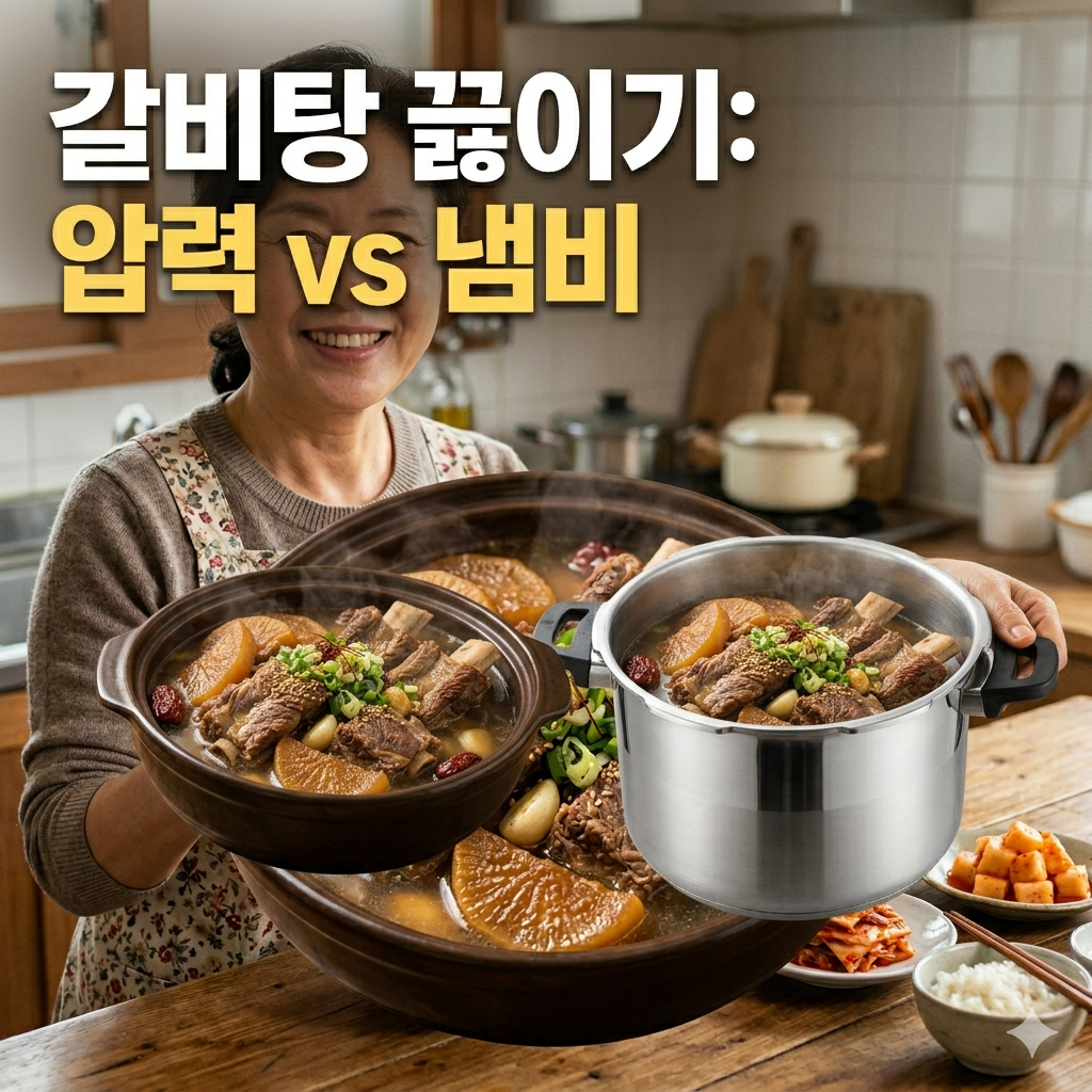 집에서 만드는 갈비탕 레시피, 압력밥솥 vs 일반 냄비 비교