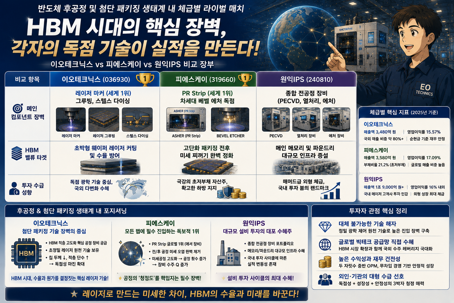 반도체 후공정 및 첨단 패키징 생태계 내 체급별 라이벌 매치