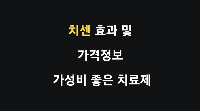 치센효과 및 가격 정보: 가성비 좋은 치질 치료제