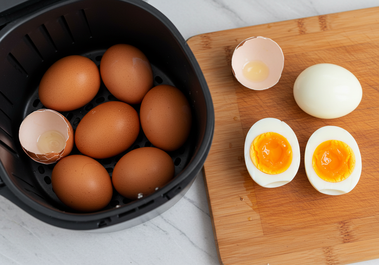 에어프라이어로 반숙 만들기