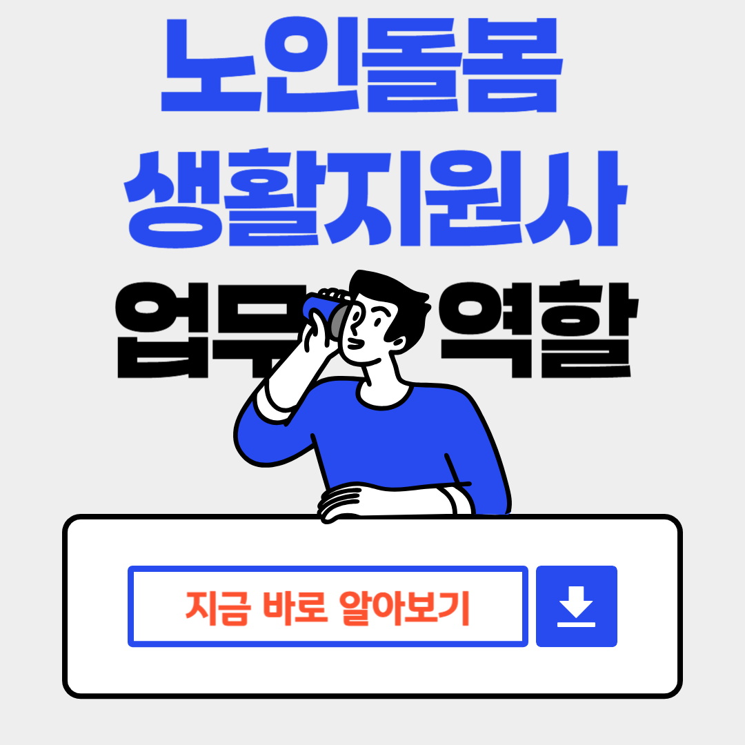 노인돌봄생활지원사 하는 일