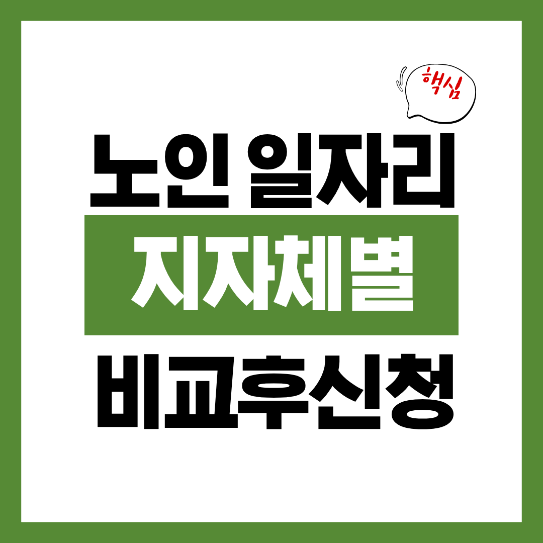 노인 일자리 사업 신청 지자체 차이 확인하고 바로 신청하기