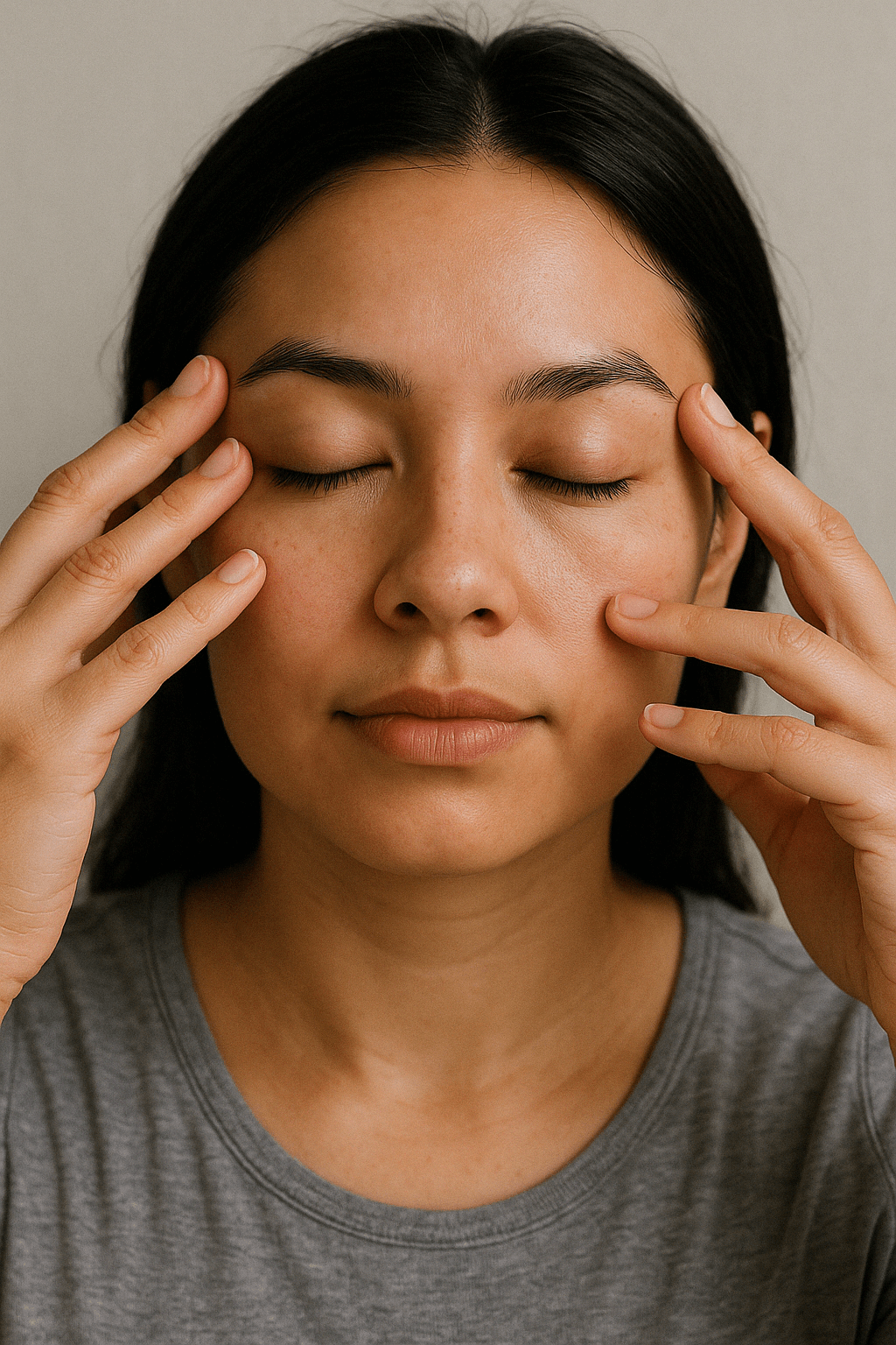 눈 마사지 하는 여자