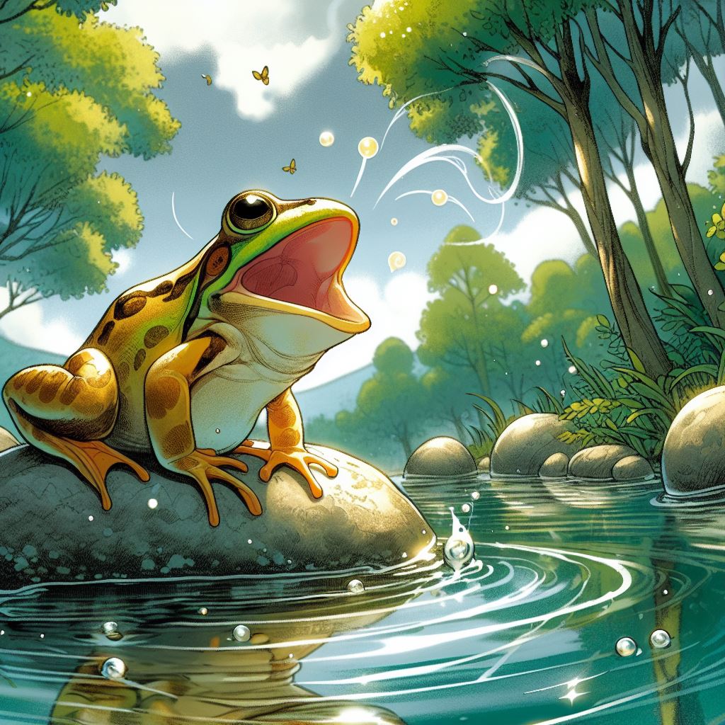 개구리 우는 모습