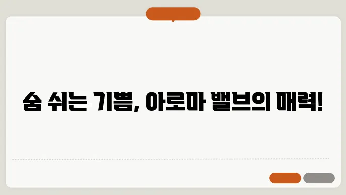 아로마 밸브