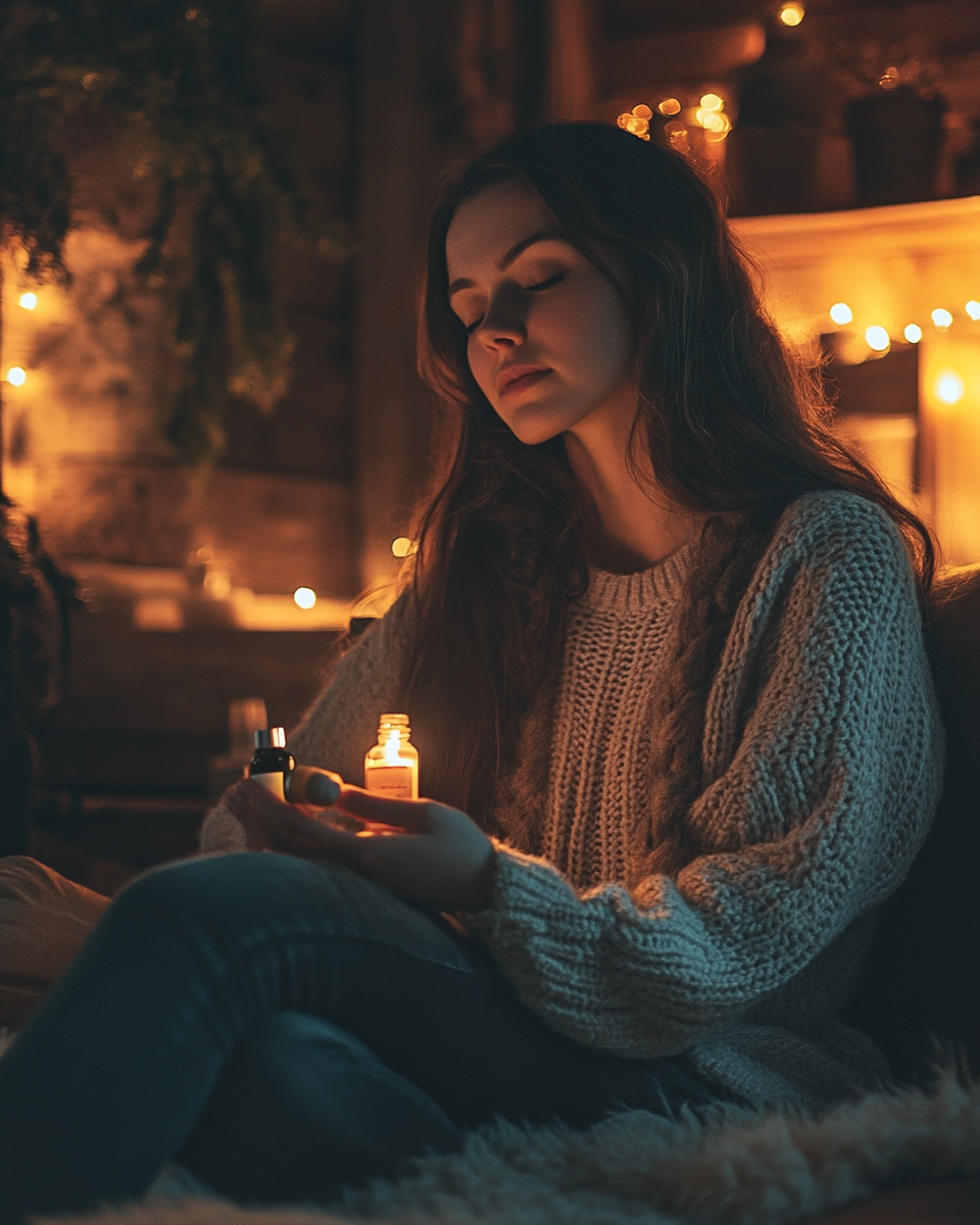 향기-테라피를-맡고-있는-여성