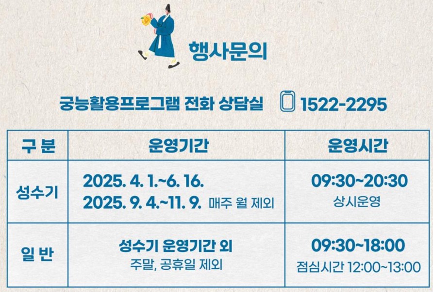 2025 상반기 경복궁 생과방 프로그램 문의