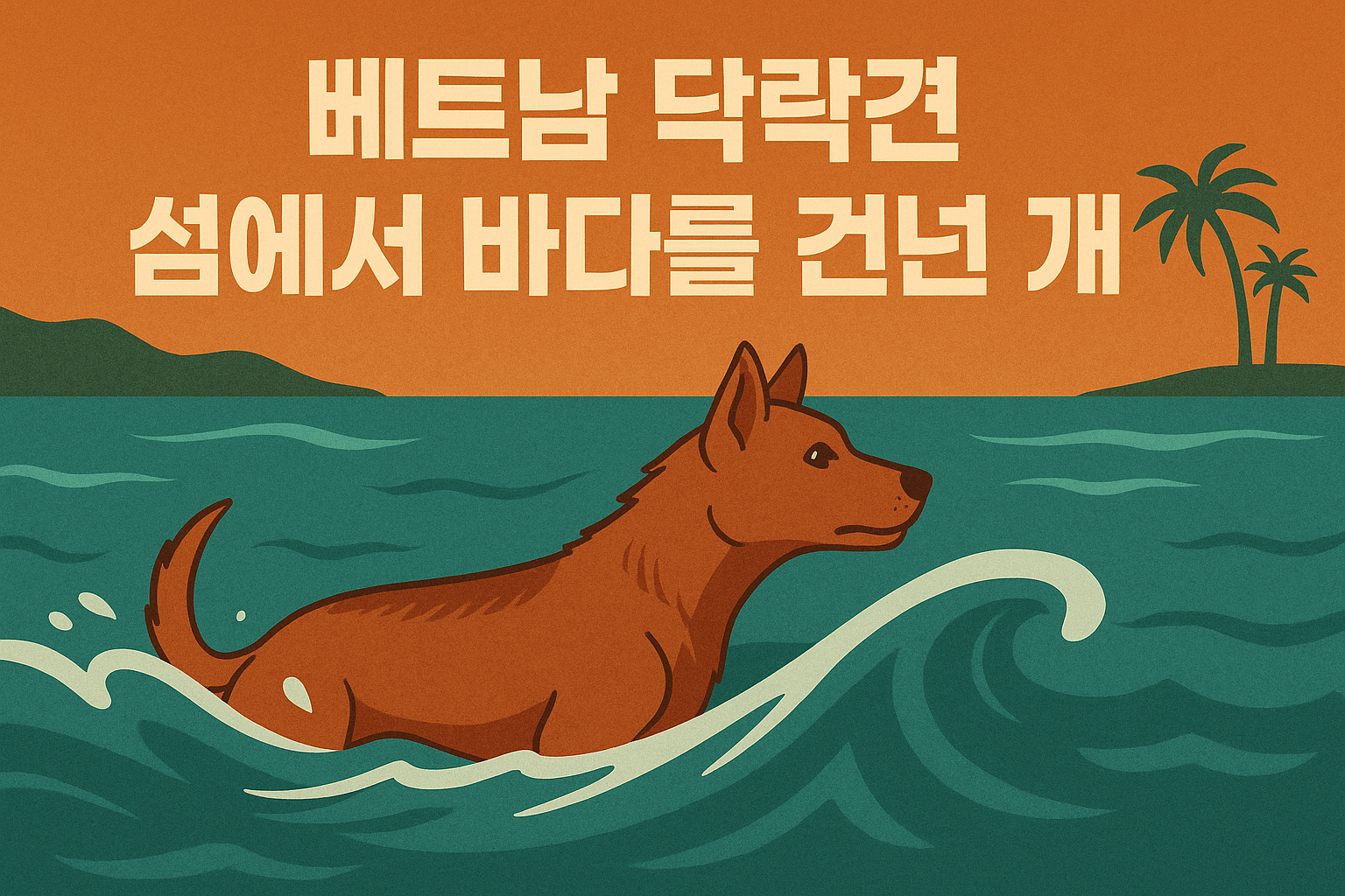 베트남 닥락견, 섬에서 바다를 건넌 개 이미지