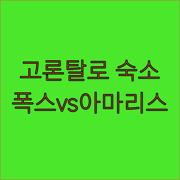 고론탈로 여행 숙소 고민 끝 이젠 폭