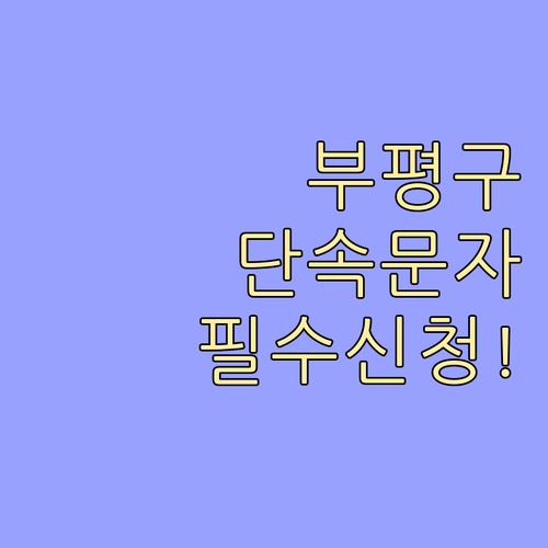 부평구 주정차단속알림 문자 서비스 신..