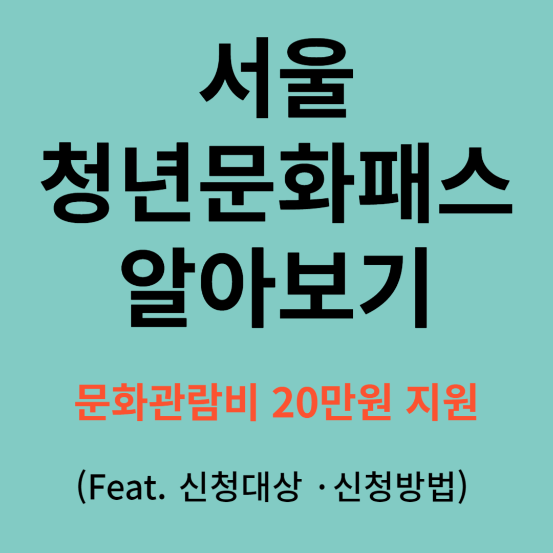 서울청년문화패스알아보기