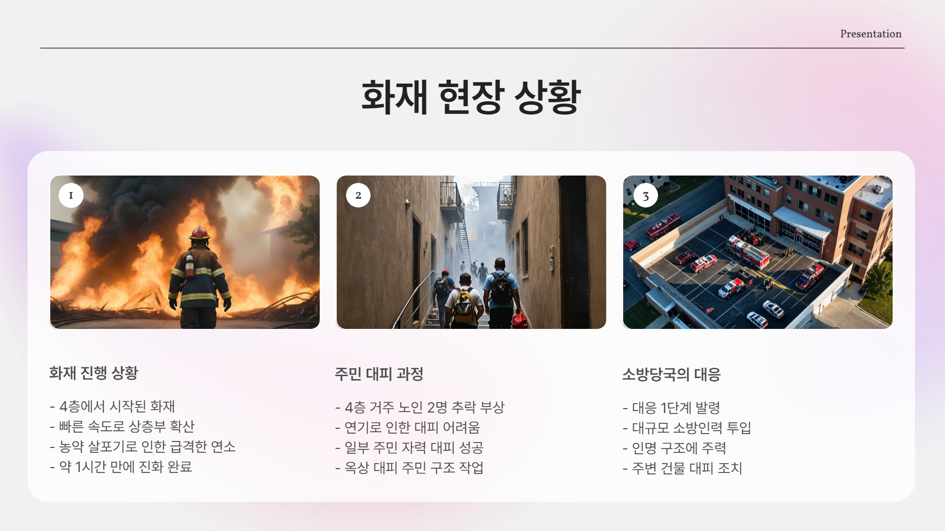 주민 대피 당시 상황