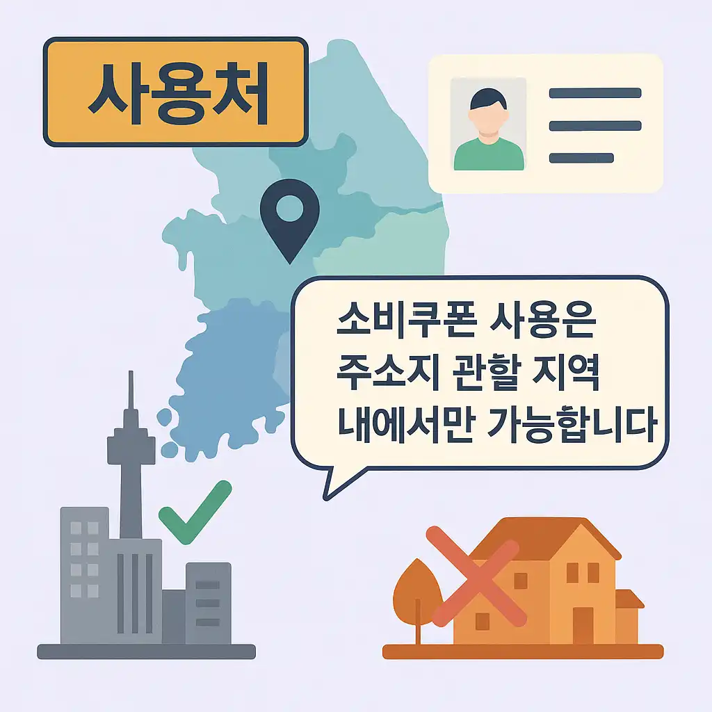 소비쿠폰 주소지 사용 안내 이미지