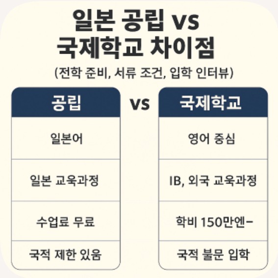 일본 공립 VS 국제학교 차이점 관련