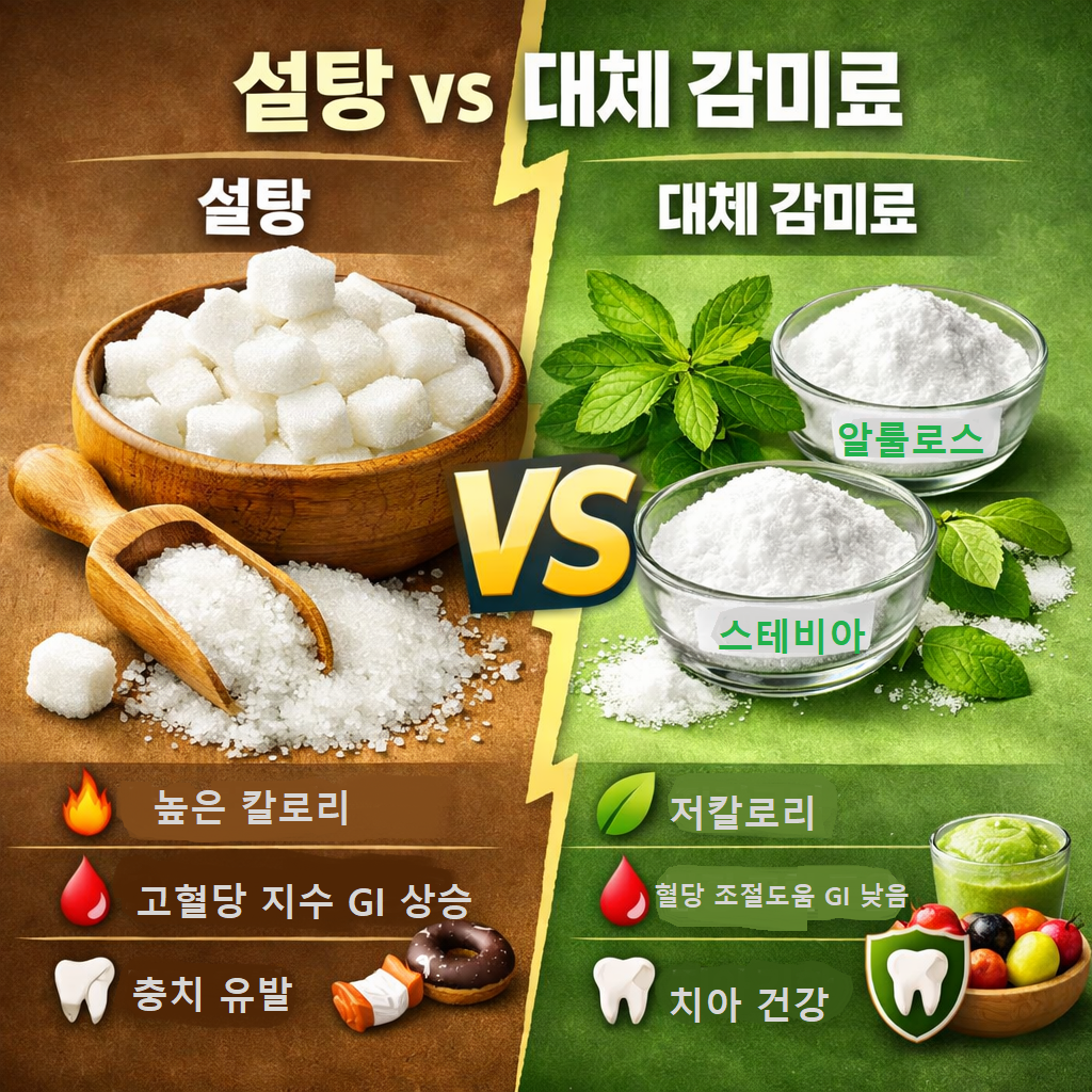 알룰로스-스테비아-설탕 대체 감미료