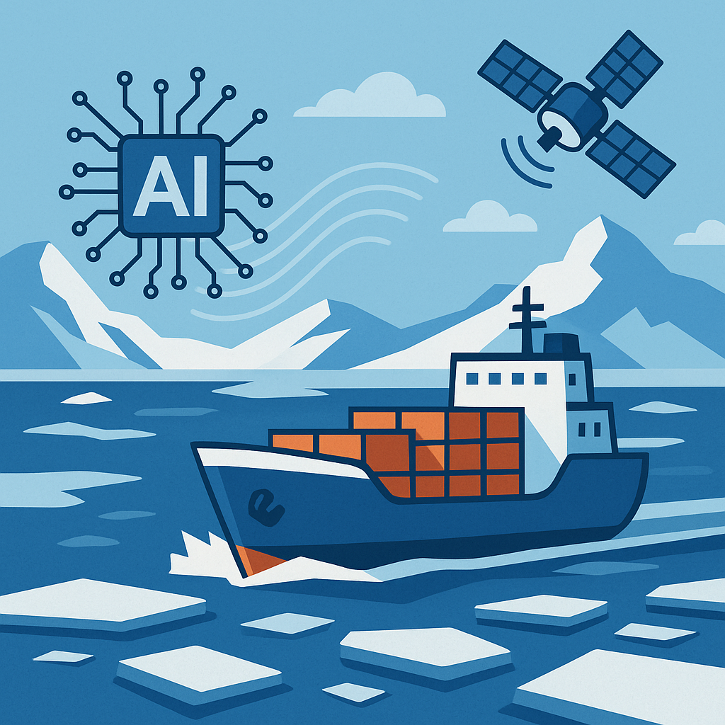 북극항로 AI, 해빙 예측, 자동 운항, 극지 위성 통신 기술에 대한 이미지