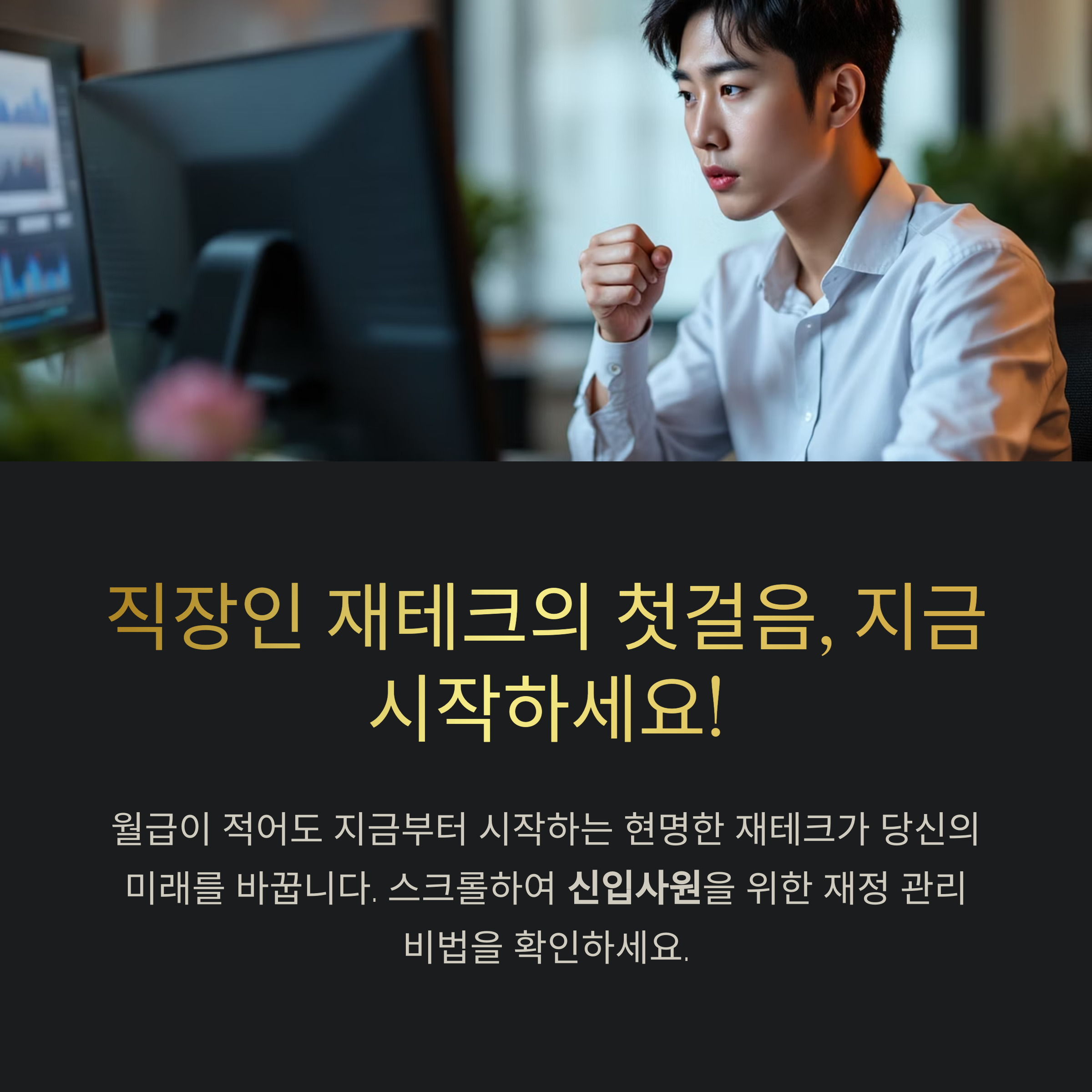 청년 회사원 모니터