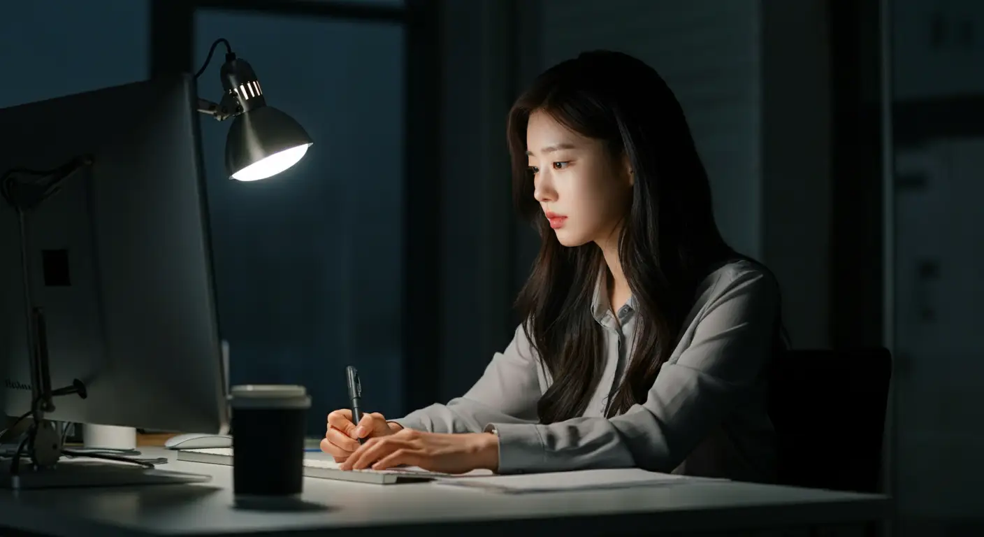 이직 준비를 하는 여성