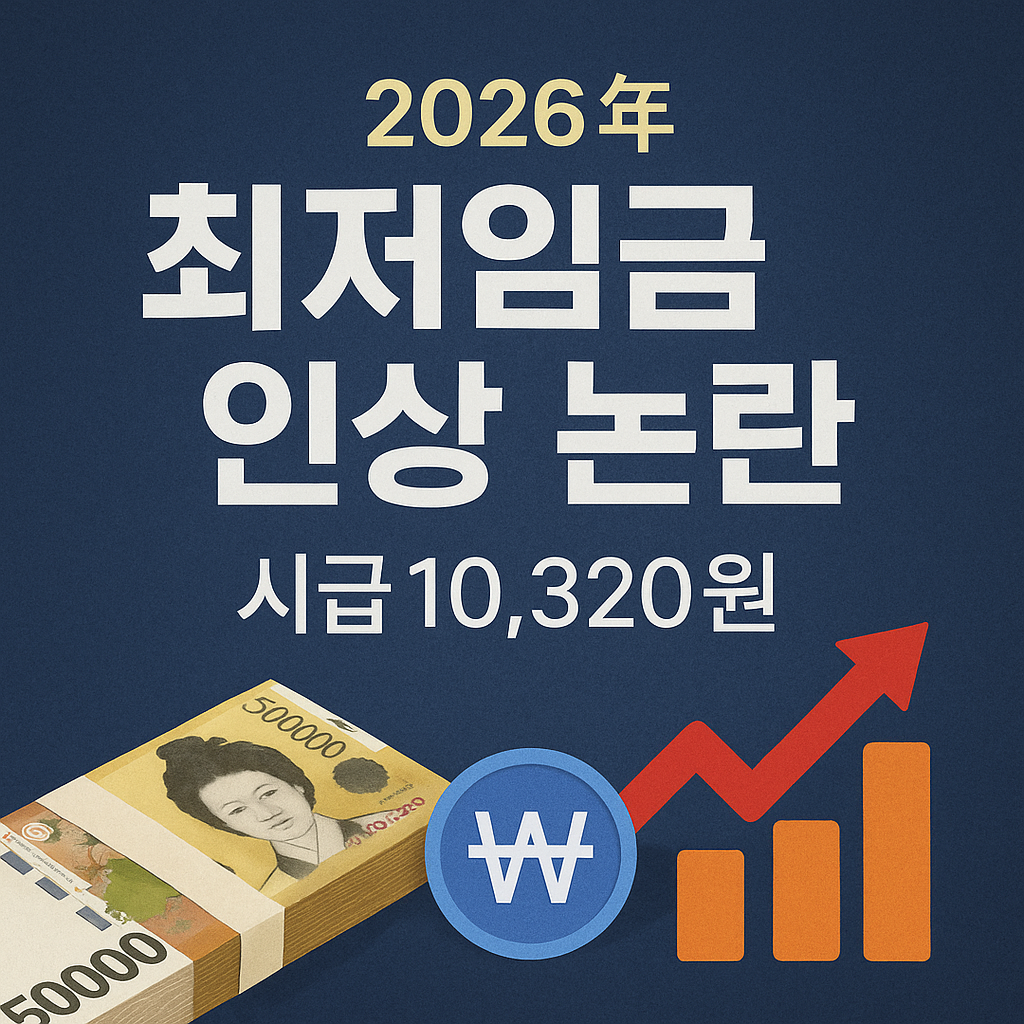 "시간당 10,320원 시대", 2026년 최저임금 결정과 논란의 중심