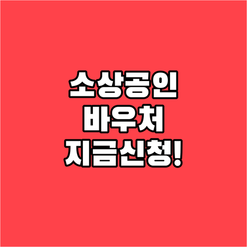 소상공인 경영안정 바우처 1차 집중 ..