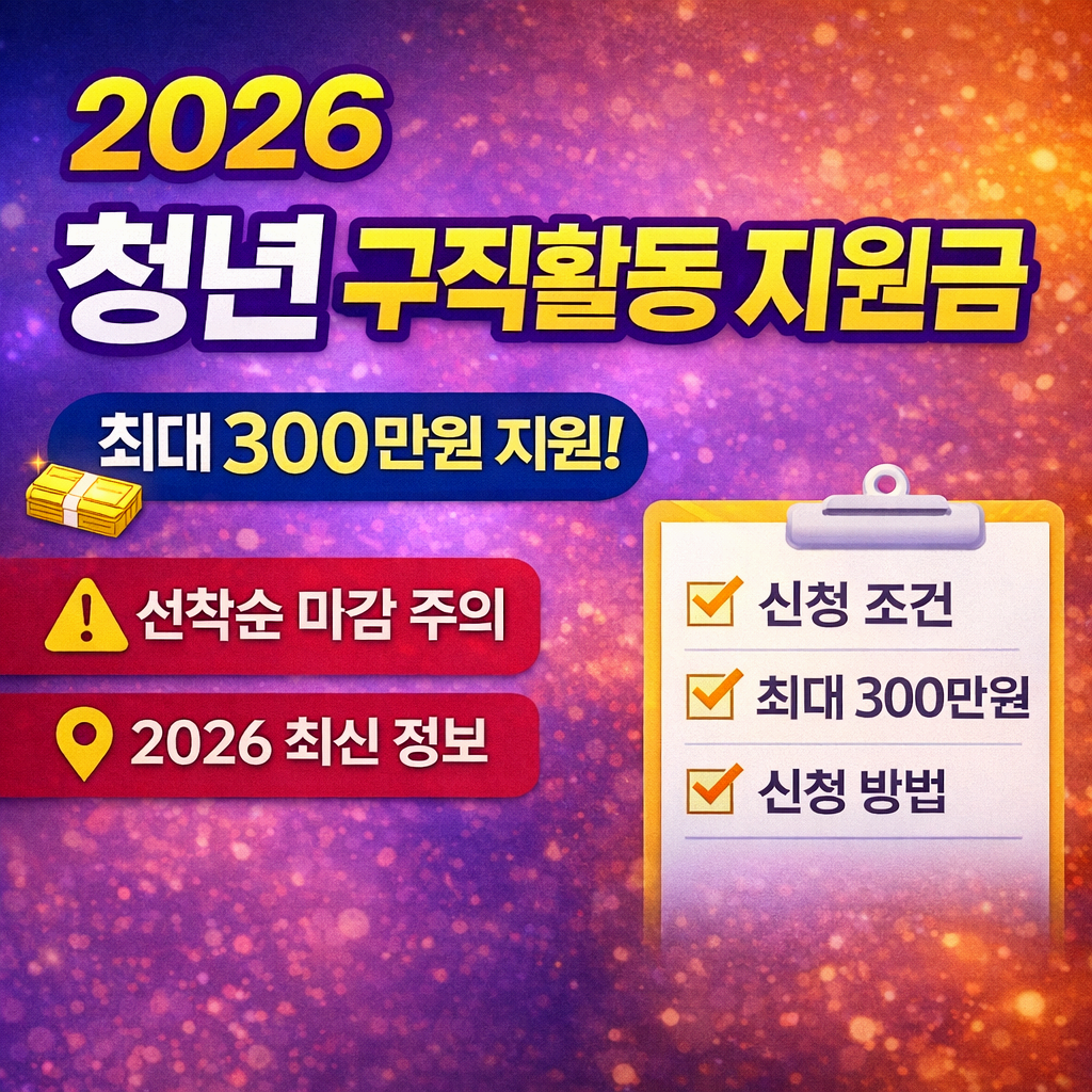 2026 청년 구직활동 지원금 신청 방법 및 조건 총정리(최대 300만원 지원받는 방법)