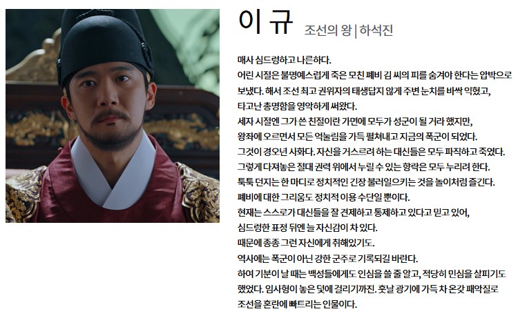 OTT 웨이브 드라마 은애하는 도적님아 등장인물