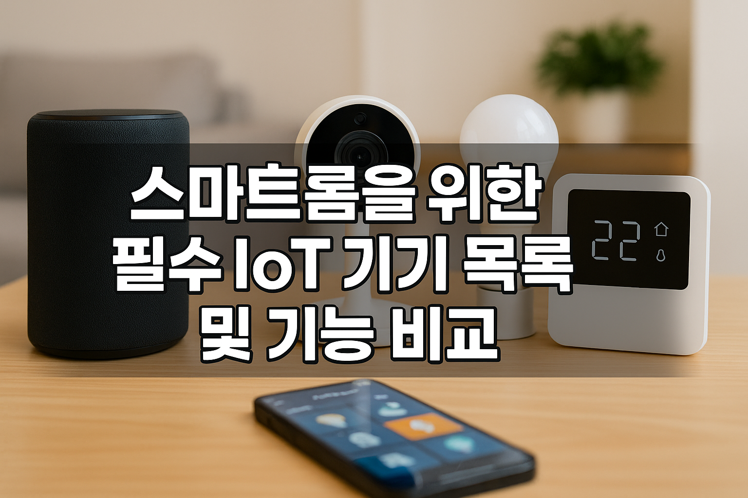 스마트홈을 위한 필수 IoT 기기 목록 및 기능 비교