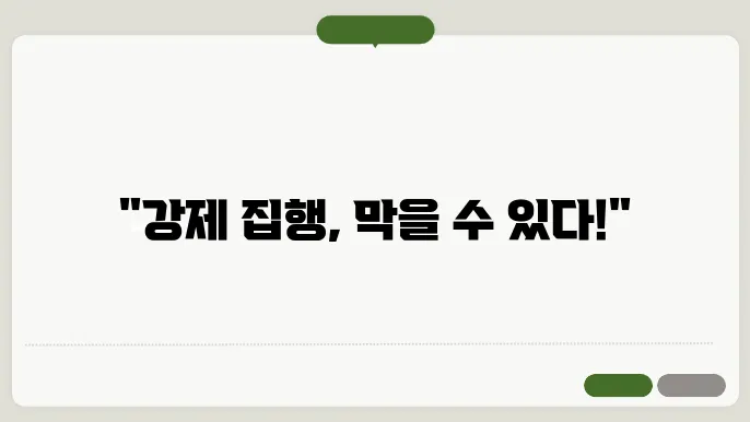 강제 집행 정지 신청