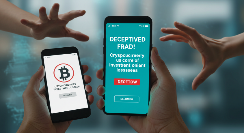 투자 손실 복구를 약속하는 메시지가 담긴 스마트폰 화면