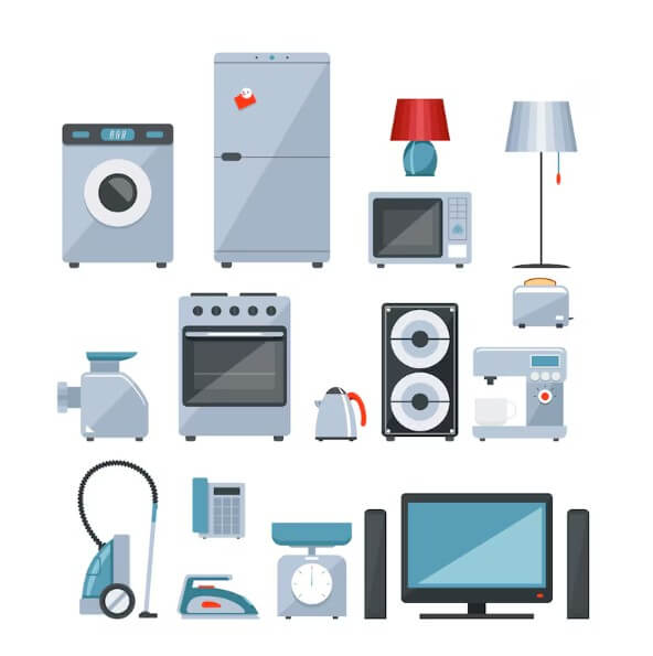 여러 종류의 가전 제품들