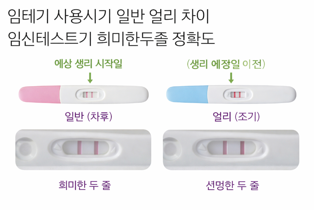 임신테스트기 희미한두줄? 얼리와 일반 사용시기 완벽 정리