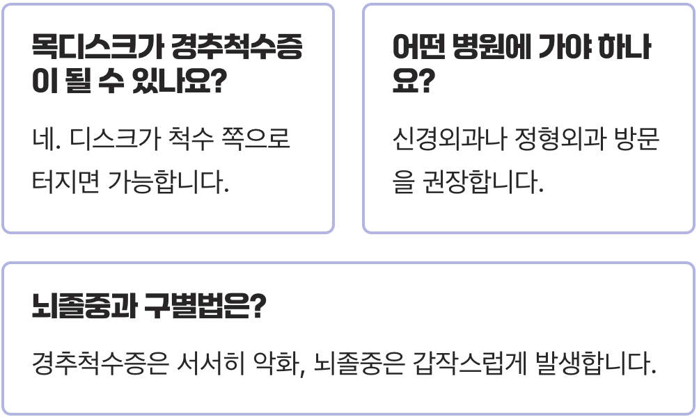 목디스크와 경추척수증, 완전히 다른 두 질환의 결정적 차이점