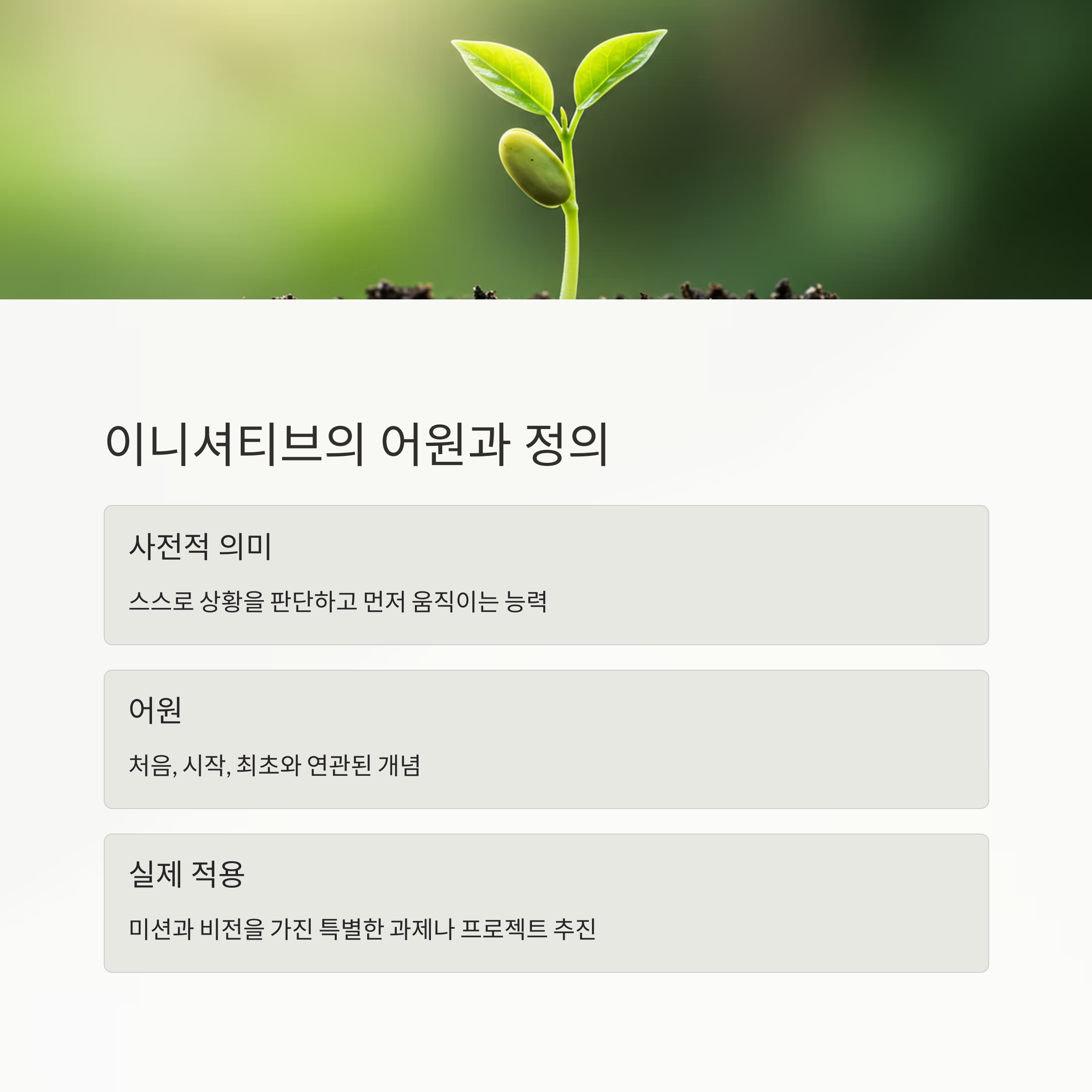 이니셔티브의 어원과 정의