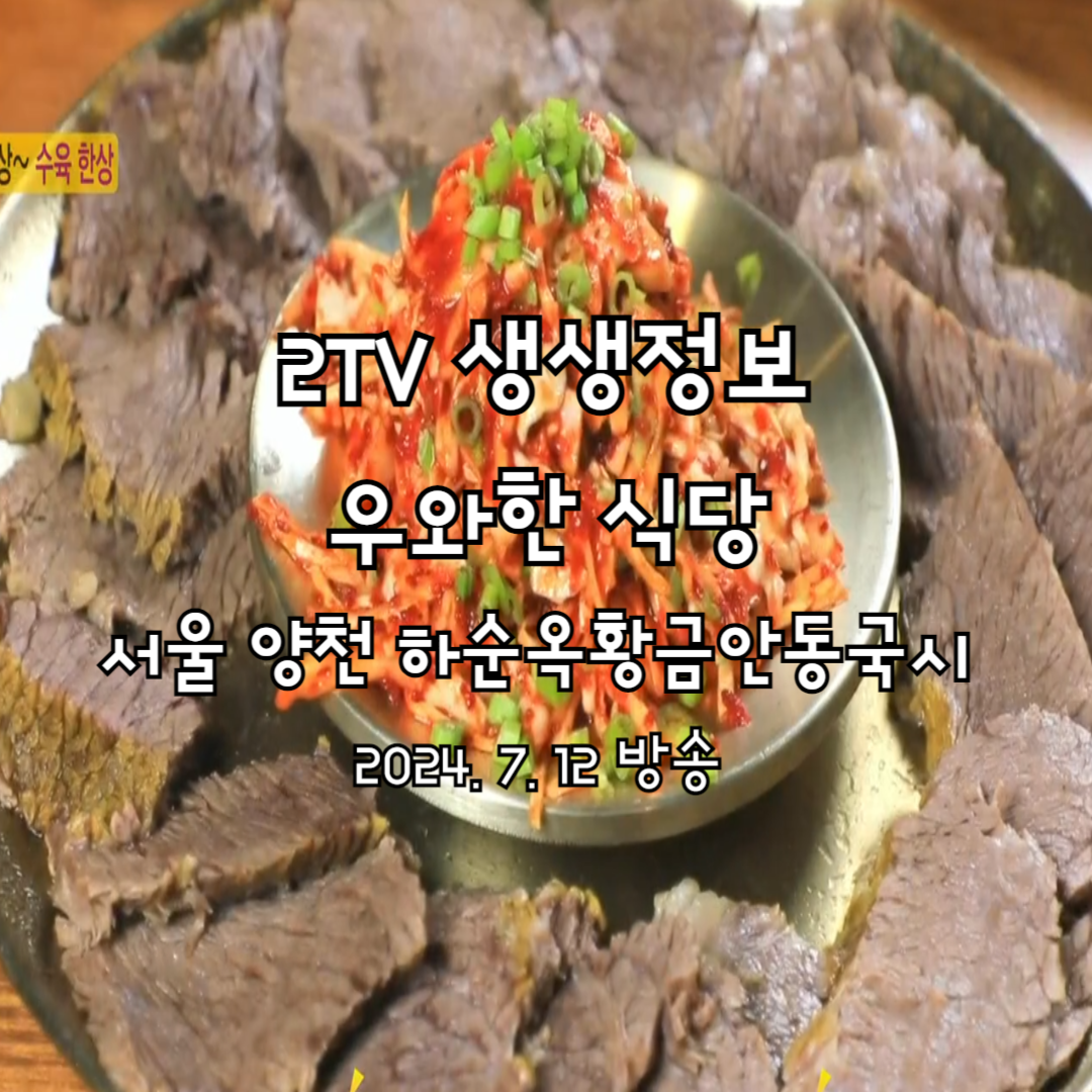 2TV 생생정보
우와한 식당
서울 양천 하순옥황금안동국시
