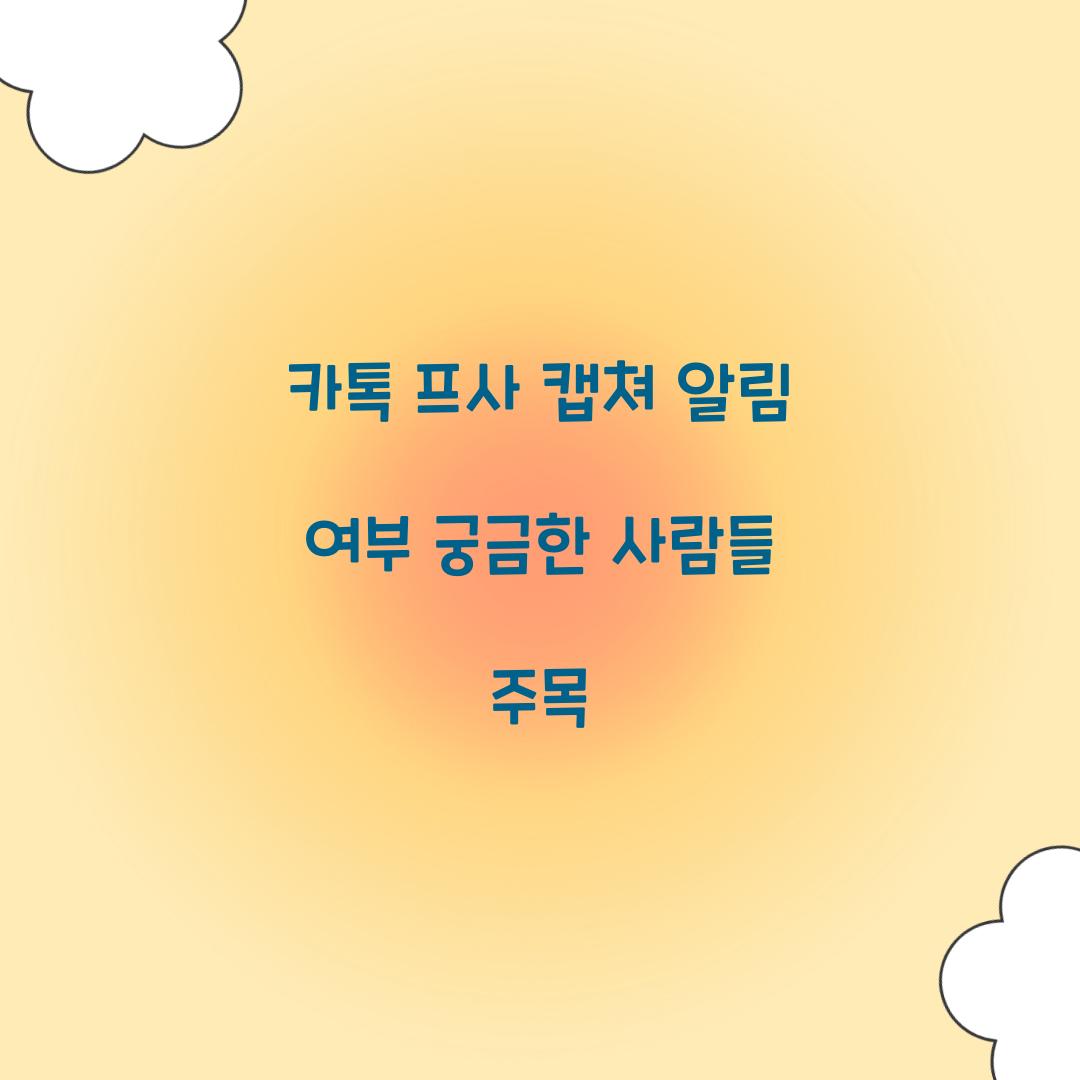 카톡 프사 캡쳐 알림