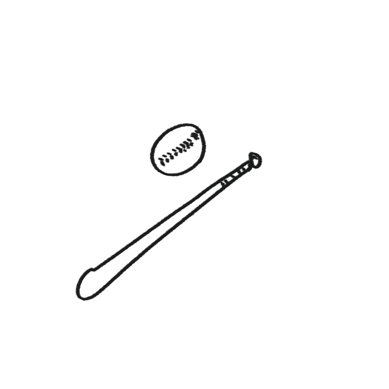 2026 WBC 야구를 기념하여 야구공과 야구배트를 울림(woolim)이 직접 그린 일러스트