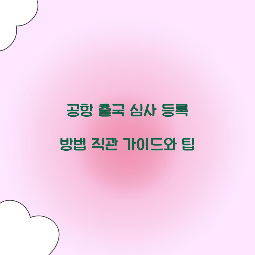 공항 출국 심사 등록 방법