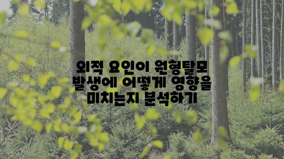 외적 요인이 원형탈모 발생에 어떻게 영향을 미치는지 분석하기