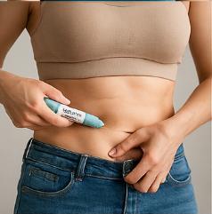 위고비 다이어트 주사&amp;#44; 복부 피하 주사 장면