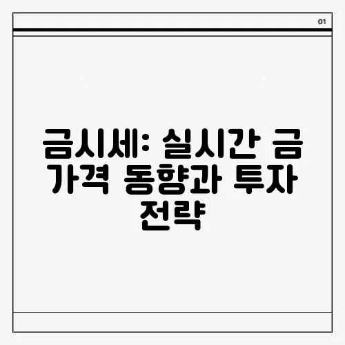 금시세: 실시간 금 가격 동향과 투자 전략