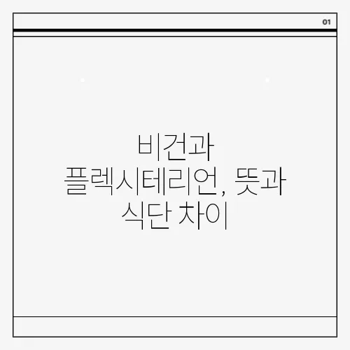 비건과 플렉시테리언, 뜻과 식단 차이