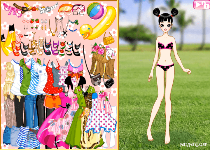 날씬한-파니팡-옷입히기-플래시게임-시작-화면