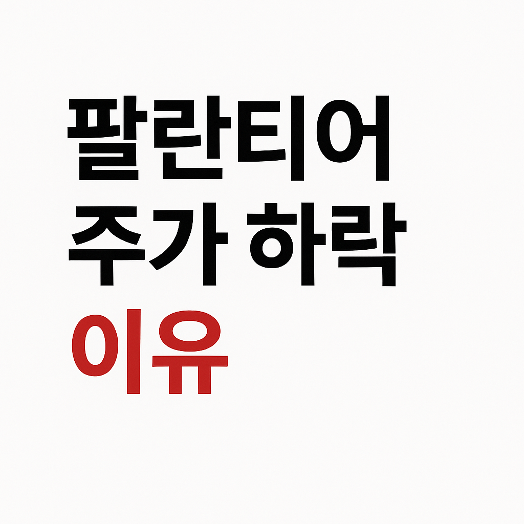 팔란티어 주가 하락 이유 이미지 사진