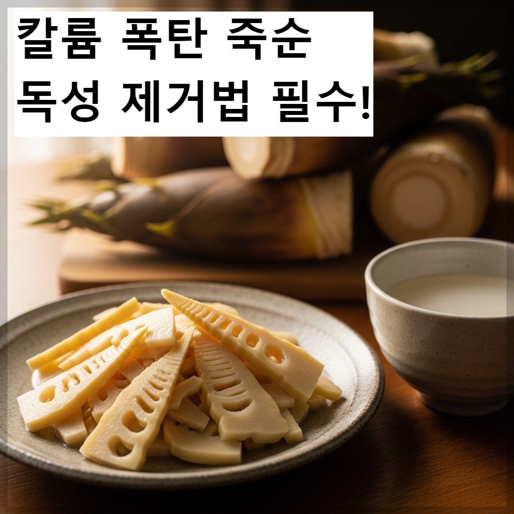 고혈압에 좋은 죽순 요리와 손질된 죽순 이미지