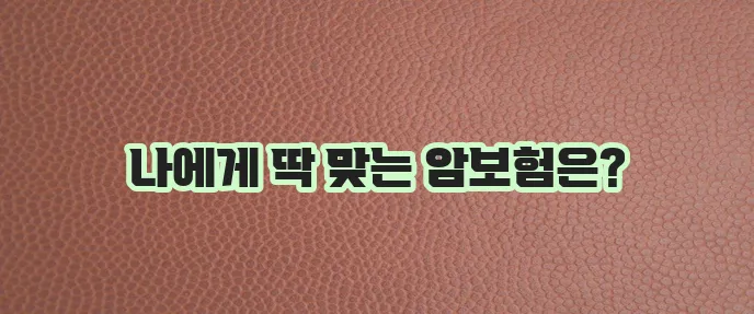 암보험 비교 사이트를 통해 비갱신형 암보험을 준비하세요.