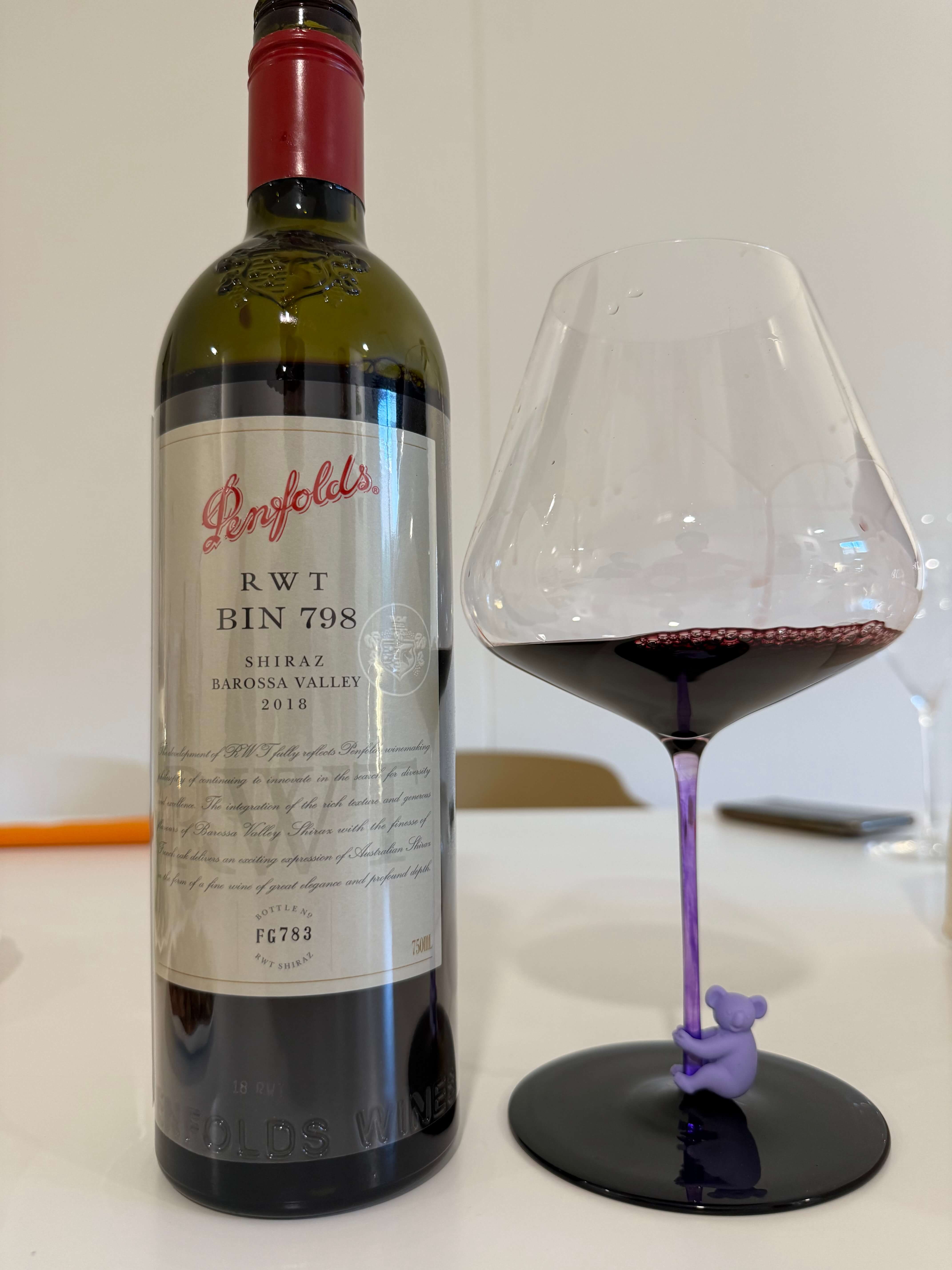 Penfolds RWT Bin 798 Shiraz 2018, Barossa Valley, Australia๏ฝํํด์ฆ RWT ๋น 798 ์ฌ๋ผ์ฆ 2018