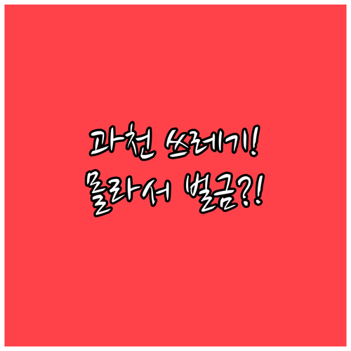 음식물 쓰레기와 일반 쓰레기 과천시 ..