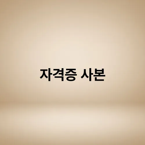 자격증 사본