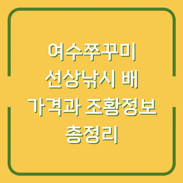 여수쭈꾸미 선상낚시 배 가격과 조황정보 총정리