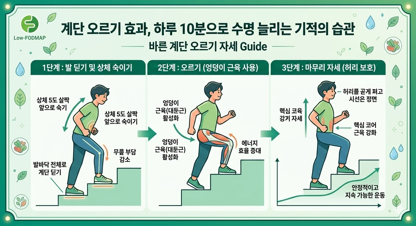 바른 계단 오르기 자세 가이드